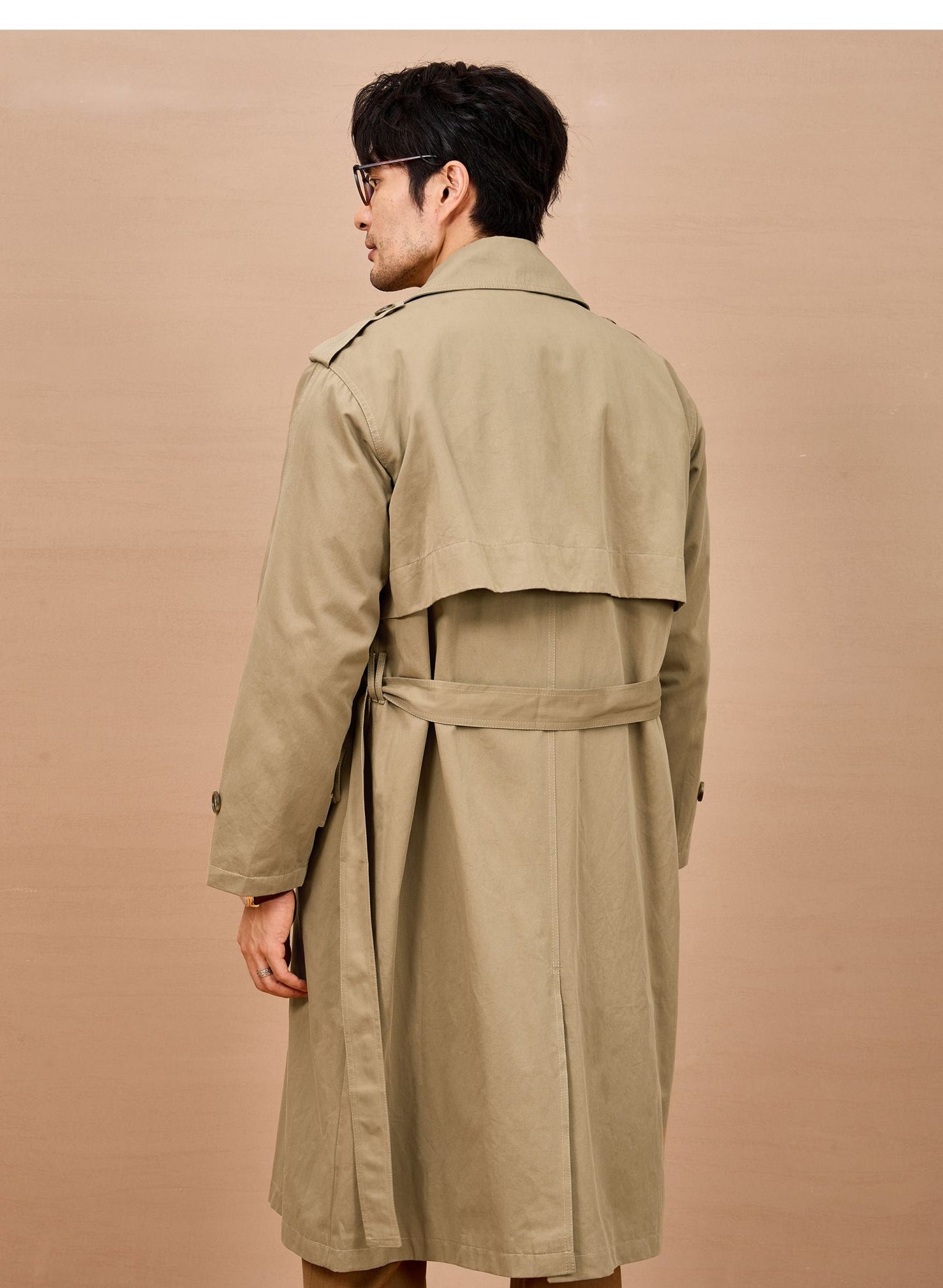 Mauroicardi Spring Autumn Long Black Khaki Trench Coat Men Shoulder Pads Double Breasted Chic British Style Fashion Clothes 2025