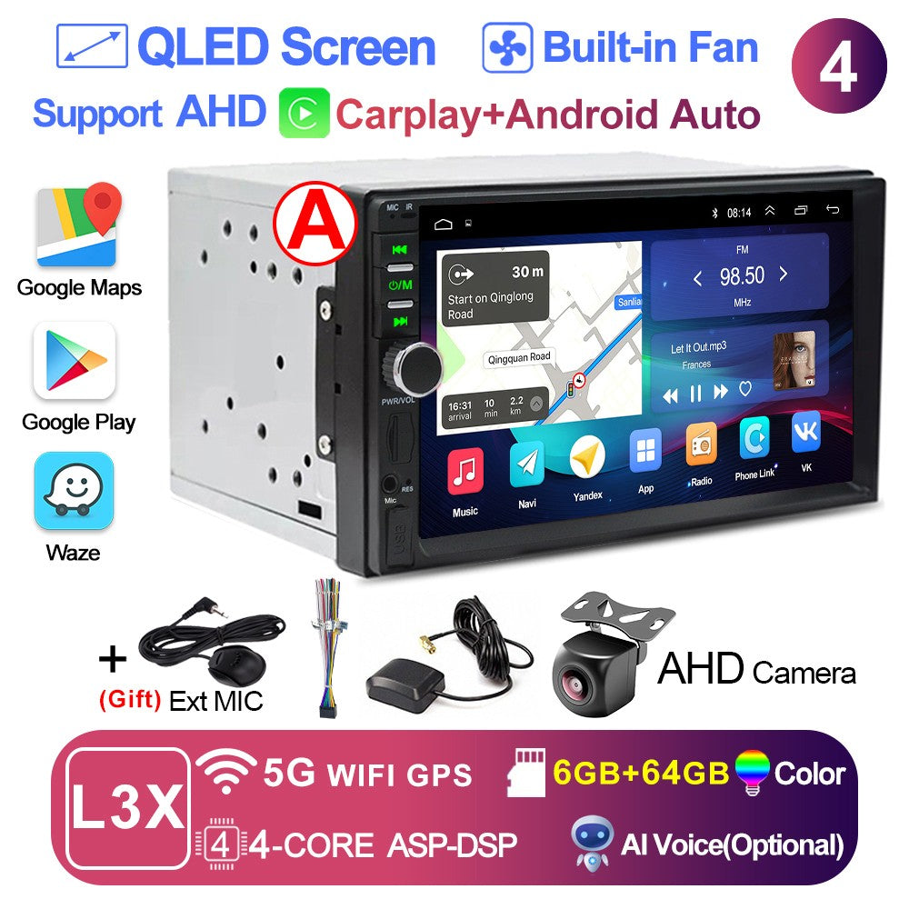 LEHX Universal 7inch 2Din Car Radio Android 15 Car Multimedia Carplay Autoradio Stereo For toyota Nissan Jeep Hyundai Kia VW