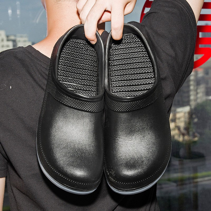 High Quality Chef Shoes Non-slip Waterproof Oil-Proof Kitchen Cook Flat Working Shoes Hotel Restaurant Clogs Men Slippers Flat