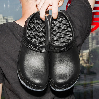 High Quality Chef Shoes Non-slip Waterproof Oil-Proof Kitchen Cook Flat Working Shoes Hotel Restaurant Clogs Men Slippers Flat
