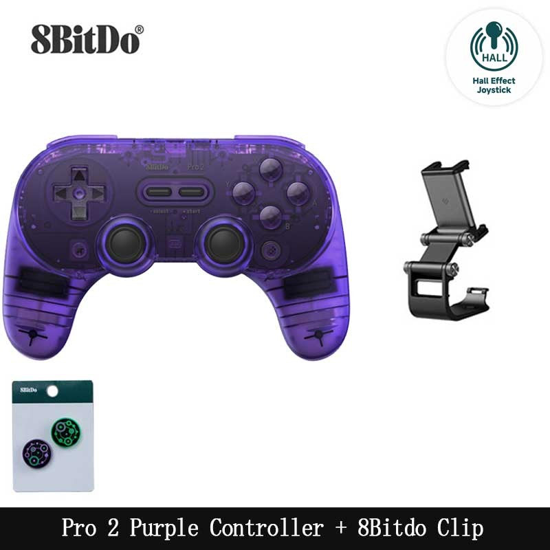 8BitDo Pro 2 Bluetooth Controller Gamepad Handle with Hall Effect for Nintendo Switch 2, PC, MacOS, Android, Steam, Raspberry Pi
