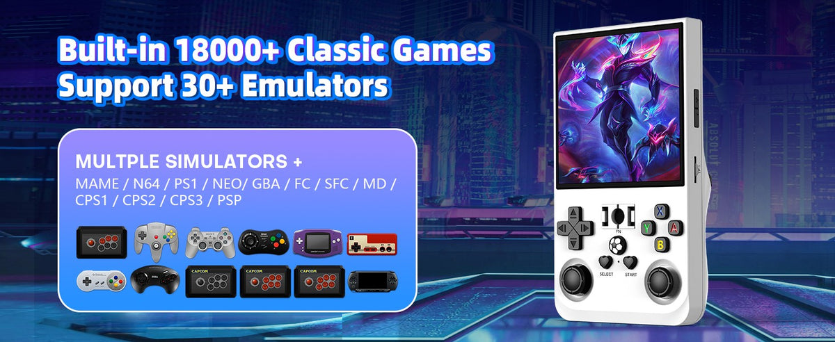 AISLPC R36MAX Retro Handheld Video Game Console 4.0 Inch IPS Screen Portable Pocket Video Player Plug and Play Games Kids Gifts