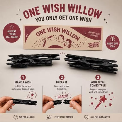 1Pcs Wish Willow Stick with Box, 3D Printed Wishing Willow Wish-Making Snap Stick, Breakable Magic Lucky Charm for Spiritual