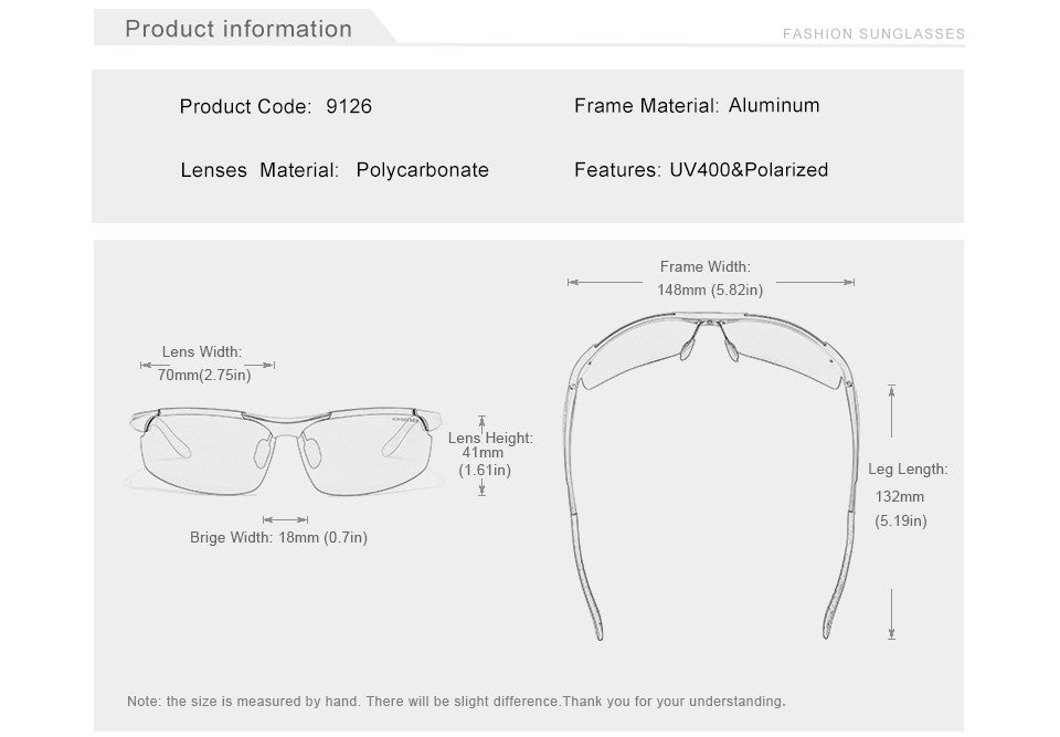 Genuine KINGSEVEN Polarized Men Aluminum Sunglasses Driving Mirror Lens Male Sun Glasses Aviation Women For Men Eyewear 9126