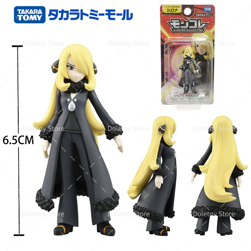 TOMY Pokémon Boneco Treinador Friede Ash Ketchum Leon Liko Cynthia Takara Tomy Bonecos de Ação PVC Série Coleção Monstro Brinquedos