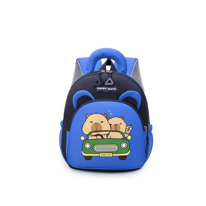 Mochila de Capivara Kawaii de Desenho Animado, Nylon Leve, Mochila Escolar de Capivara, Grande Capacidade, Multibolsos, Mochila para Jardim de Infância