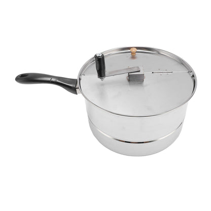 Stovetop Popcorn Maker Stainless Steel Popcorn Popper with Hand Crank Popcorn Pot for Gas Electric Heating