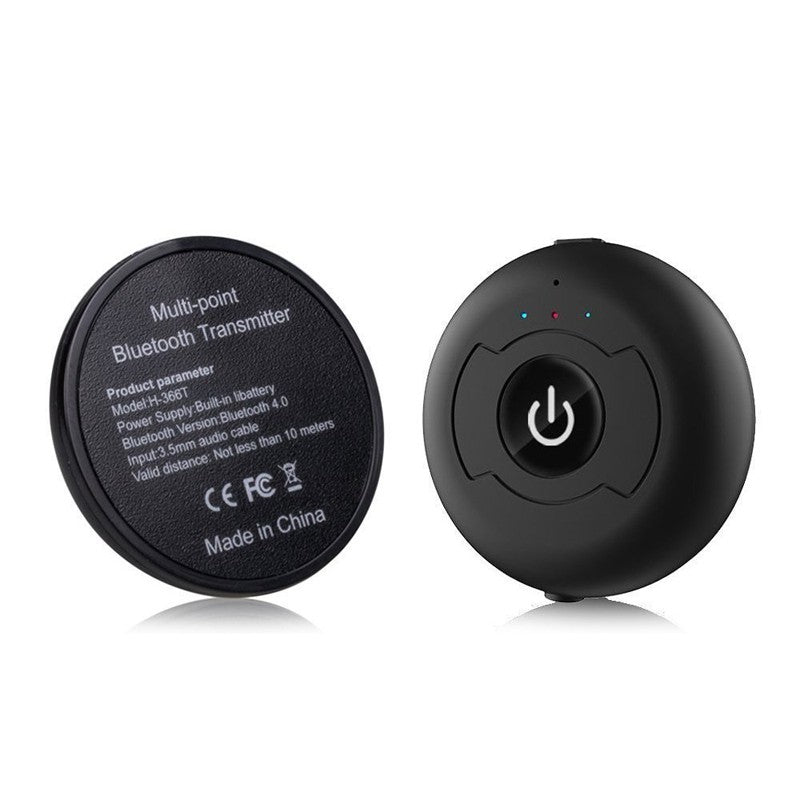 Bluetooth Spliter 5.0 Audio Transmitter for TV, PC Connect, 2 Headphones, 3.5mm AUX, Low Latency, Stereo Wireless Adapter