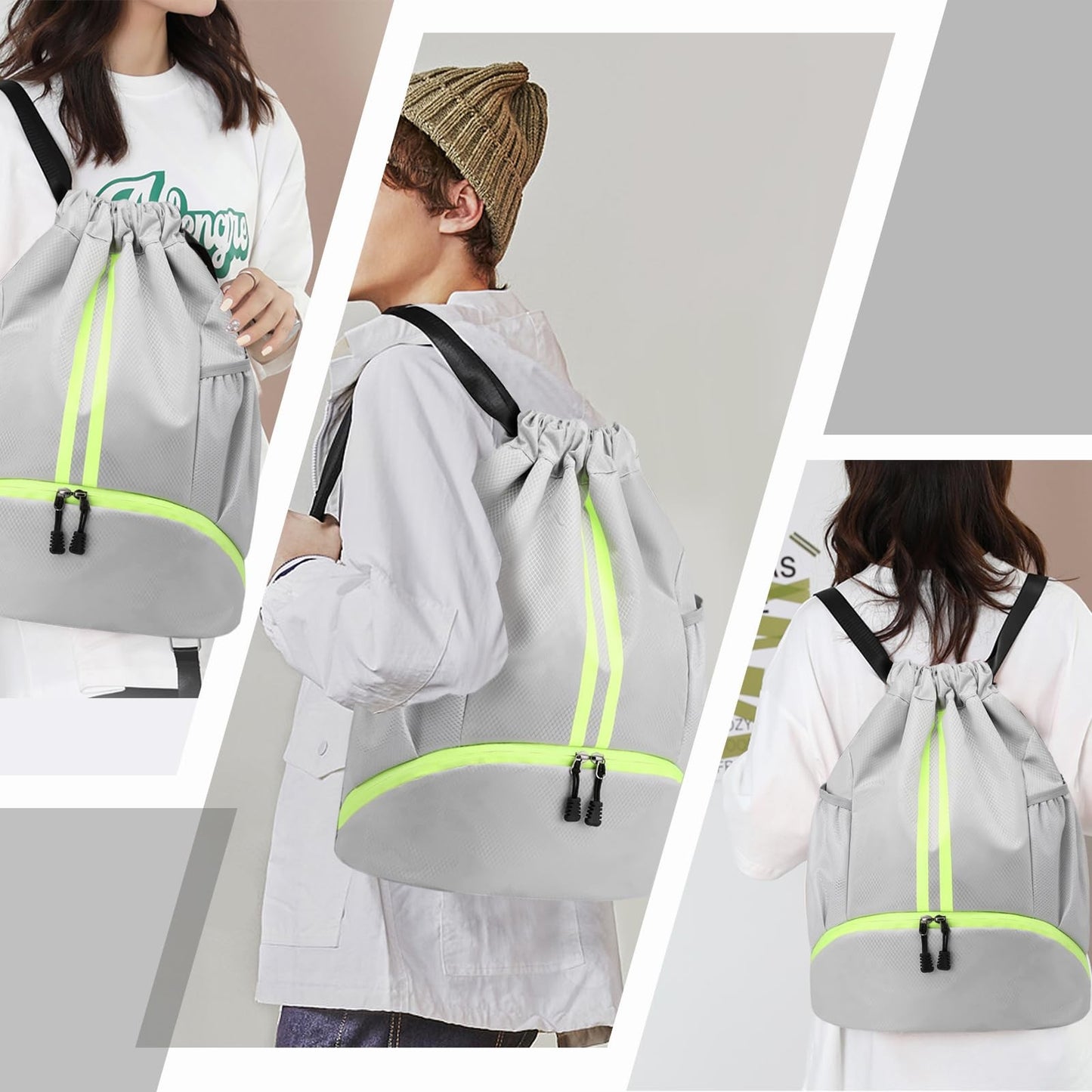 Basketball bag swimming bag Drawstring Backpack fitness Gym Bag with Shoes Compartment Sports Dry Wet Separation Storage Bag
