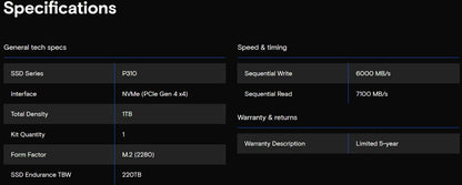 Crucial P3 Plus 1TB 2TB PCIe Gen4 NVMe M.2 SSD Interno (Pacote OEM) & Crucial NVME 2280 P310 1TB SSD & Crucial T500 1TB