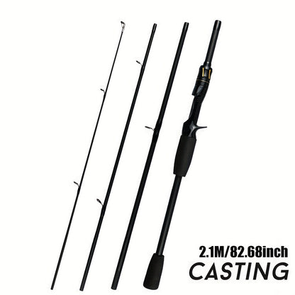 Vara De Pesca De Fibra De Carbono 1.8M/2.1M Vara De Viagem Portátil, Anel Guia De Cerâmica Requintado E Suave, Punho De Eva De Alta Densidade
