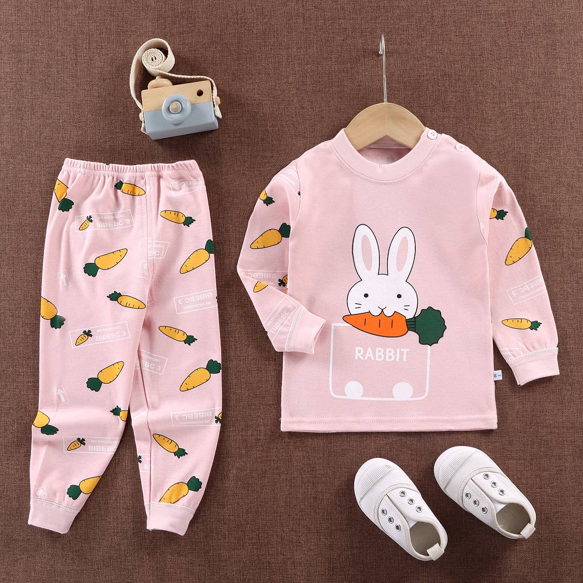 Cute Minnie Little Girl's Set 2024 Children's Cartoon baby girls clothes Spring Baby boys clothes Toddler Print kids clothes Set