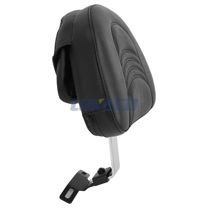 Motorcycle Adjustable Driver Rider Backrest Plug In Sissy Bar Seat Cushion Moto Pad For Harley Fatboy Heritage Softail 2007-2017