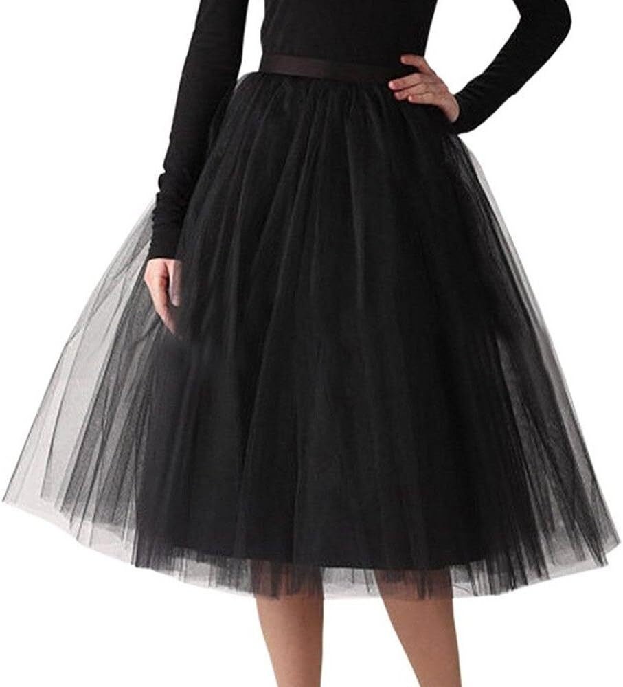 New Women's Tulle Skirt 50s Rockabilly Petticoat Tutu Underskirt Retro Ballet Dance Skirt 3-Layer Tulle Ballet Carnival Costume