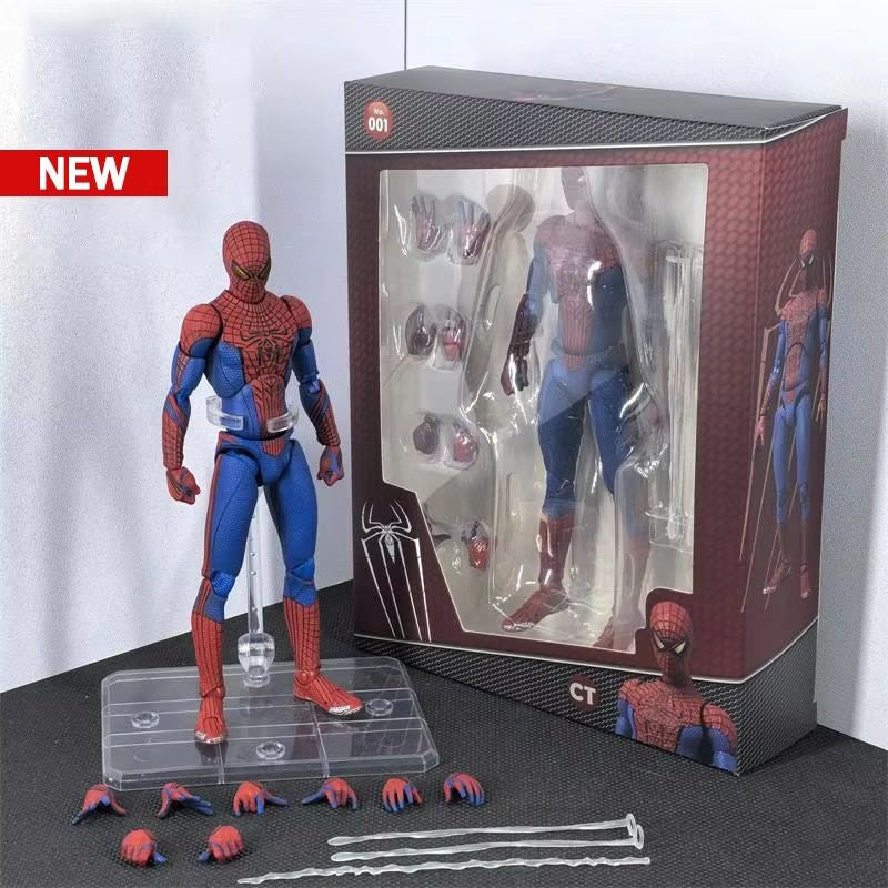 Boneco de Ação Ct Toys Homem-Aranha Mafex 001 Peter Parker Andrew Garfield - The Amazing Spider-Man Shf Anime Modelo de Brinquedo Colecionável