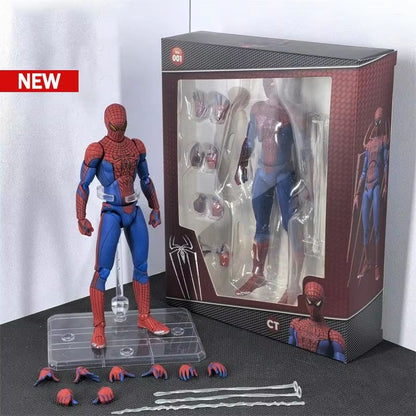Boneco de Ação Ct Toys Homem-Aranha Mafex 001 Peter Parker Andrew Garfield - The Amazing Spider-Man Shf Anime Modelo de Brinquedo Colecionável