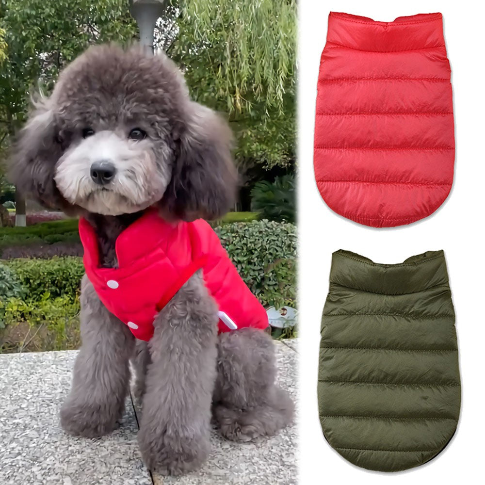 Casaco de Inverno para Cachorro Acolchoado Macio e Quente Colete Jaqueta para Cães Pequenos Gatos Roupas para Pets Teddy Chihuahua Fantasia de Inverno
