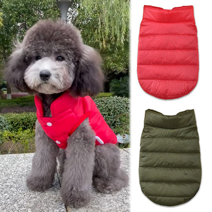 Casaco de Inverno para Cachorro Acolchoado Macio e Quente Colete Jaqueta para Cães Pequenos Gatos Roupas para Pets Teddy Chihuahua Fantasia de Inverno