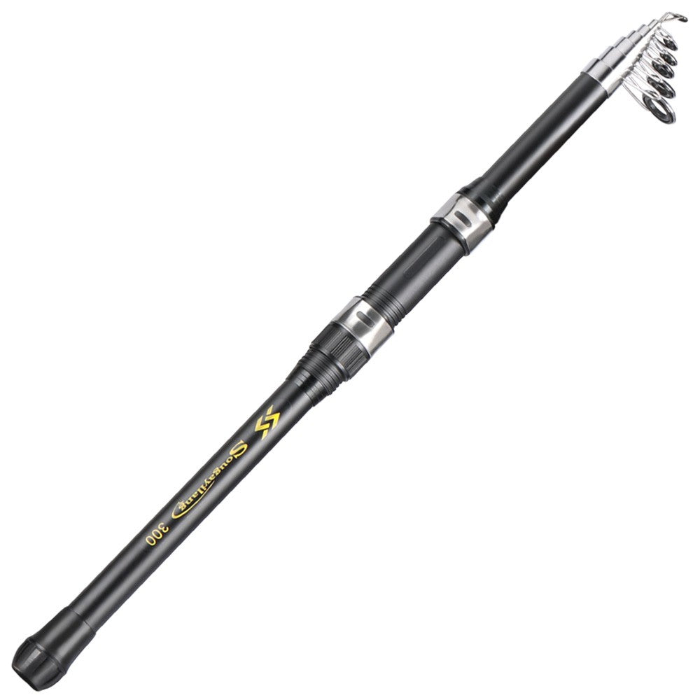 Vara de Pesca Sougayilang Carbon 2.1-3.0m Vara de Pesca Telescópica Vara de Arremesso Portátil para Pesca de Lazer Pesca em Água Salgada
