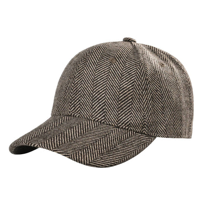 Boné de Beisebol Masculino BOTVELA de Lã Tweed Estilo Casual Macio Ajustável Não Estruturado
