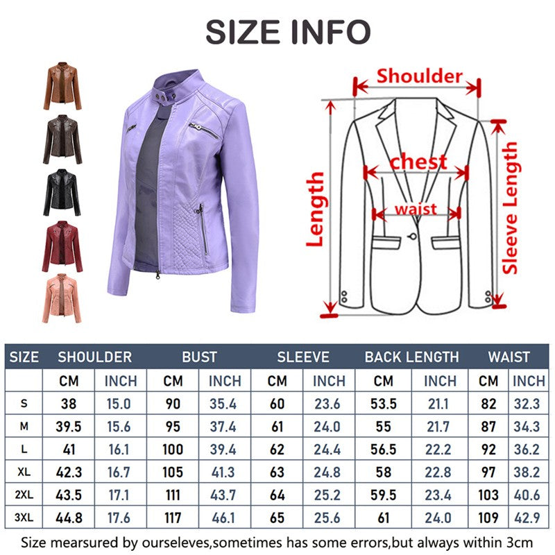 Lavender Purple Women's Long Sleeve PU Jacket, Fashion Motorcycle Leather Jackets, Red Coat, Black Outerwear.