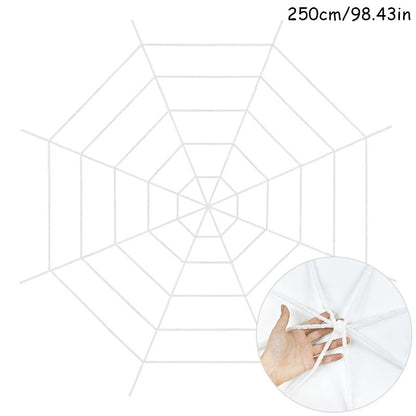 150/250cm Halloween White Black Giant Spider Web Happy Halloween Decoration For Home Bar Haunted House Prop Outdoor Scary Decor