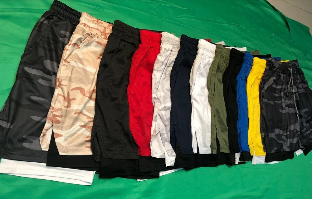 Men's Anime Hunter x Hunter Gym Shorts Bilayer 2-in-1 Breathable Quick-drying Absorb Sweat Sports Short Gym Jogging Pants