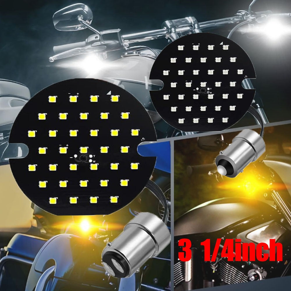 Nova Lâmpada LED de Seta Dianteira para Motocicleta 1157, 1156 Branco/Amarelo/Vermelho, Adequada para Harley Davidson 3 1/4 polegadas, 2 Peças DC12-24V