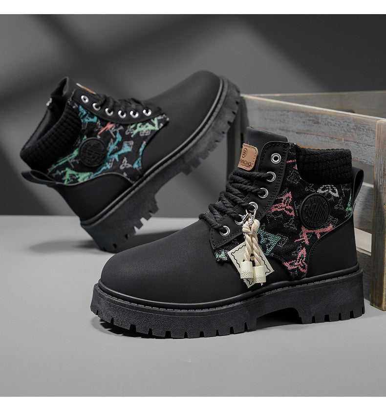 Men's boots four season classic big head casual boots soft sole non-slip breathable Joker high-top outdoor comfort tooling boots