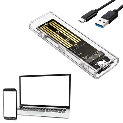 M.2 NGFF SATA Tipo C 3.1 Caixa de Disco Rígido 10Gbps Case SSD Externo Transparente Adaptador SSD Externo para 2230 2242 2260 2280