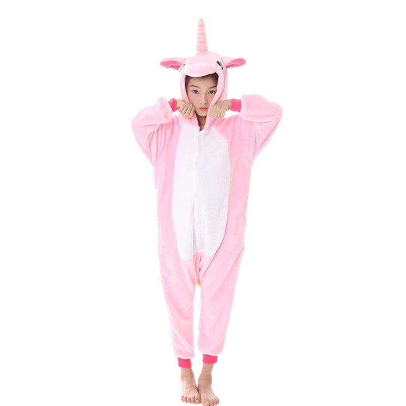 2-8Years Children's Unicorn Tiger Lion Fox Sika Deer Kigurumi Kid Onesie Pyjamas Cosplay Costumes for Halloween Carnival Party