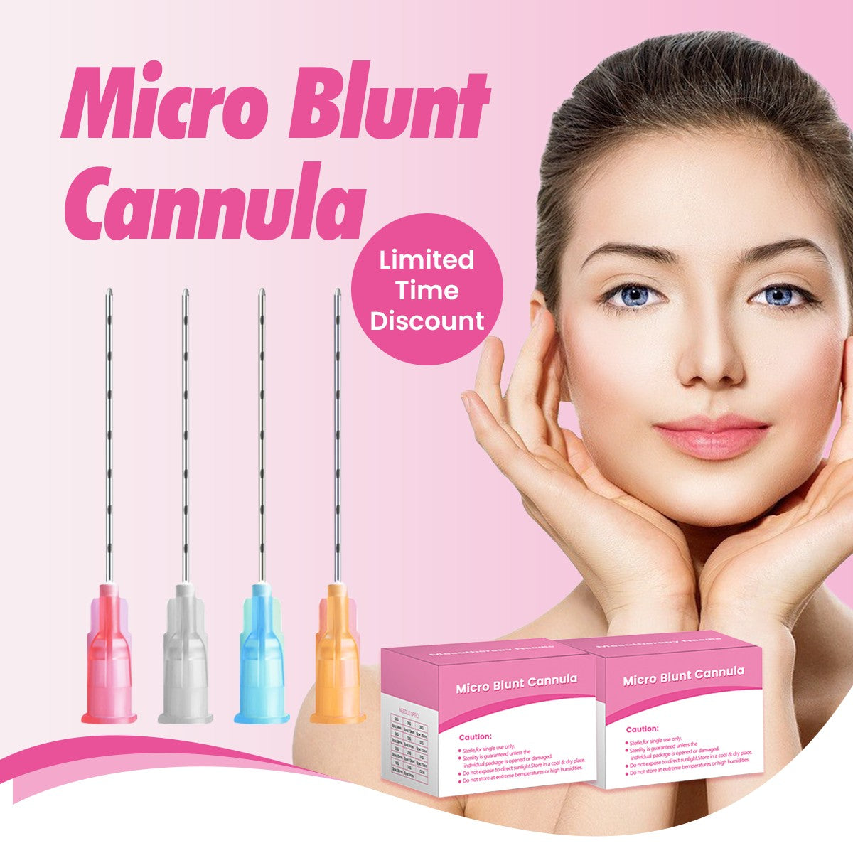 Sterile 22G 50mm 25G 50mm Micro Blunt Cannula Disposable  Blunt Tip Needle Stainless Steel Micro Cannula