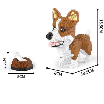 KNEW BUILT Modelo de Cachorro Dachshund Micro Mini Blocos de Construção Conjunto Brinquedos Educacionais Recreativos Presente para Amantes de Pets Peças de Decoração