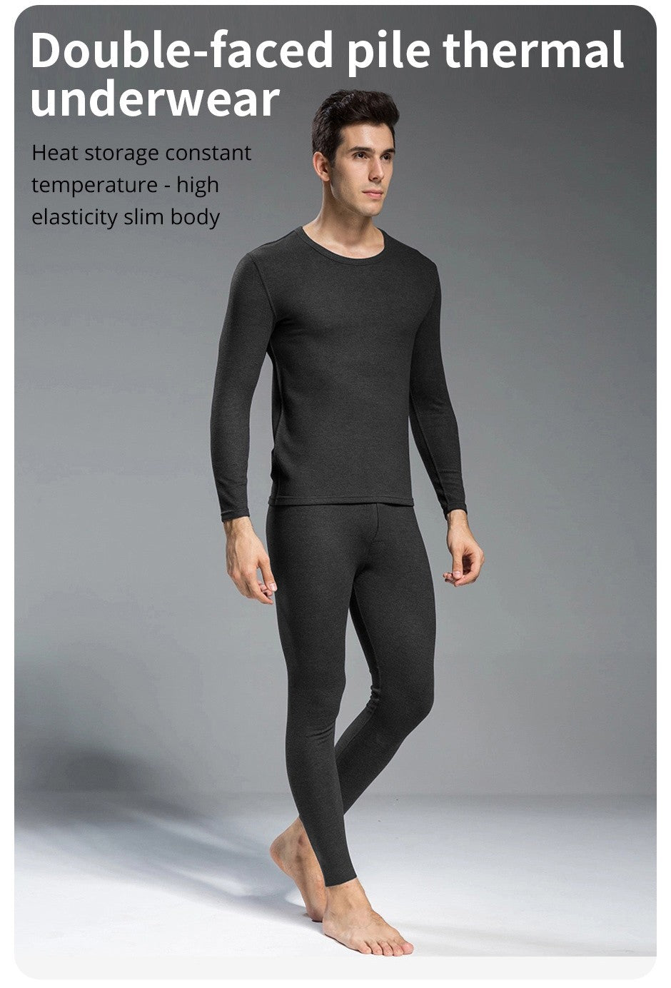 Autumn and winter men's long-sleeved trousers suit comfortable leisure sports warm suit plus size fat men's home underwear suit