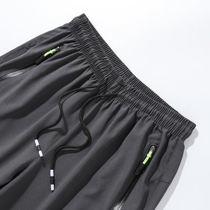 Calças Casuais Masculinas Respiráveis Secagem Rápida Reta Cós Elástico Jogger Moletom Coreano Clássico Esportivo Plus Size 4XL 5XL