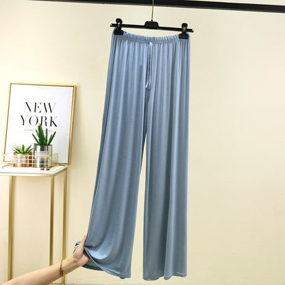 Plus size L to 6XL U-Neck Women's wide leg pants high waist Loose Long pant solid color Casual drapped trousers all match