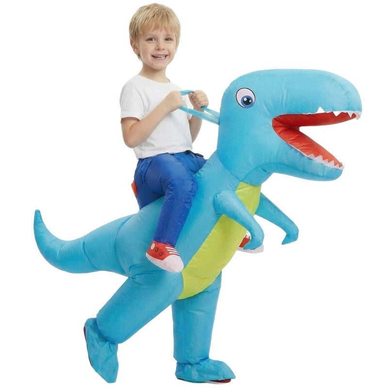 Adult & Child Inflatable Dinosaur Costume Rideable Tyrannosaurus Rex Air-Filled Fun Costume for Masquerade Parties & Halloween
