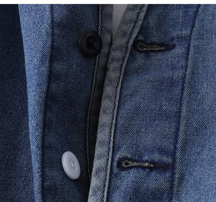 Amekaji Japan Retro Heavy Washing Workwear Clothes 100% Cotton Denim Jacket Men's Trendy Cardigan Top Taoist Robe Men's Jacket
