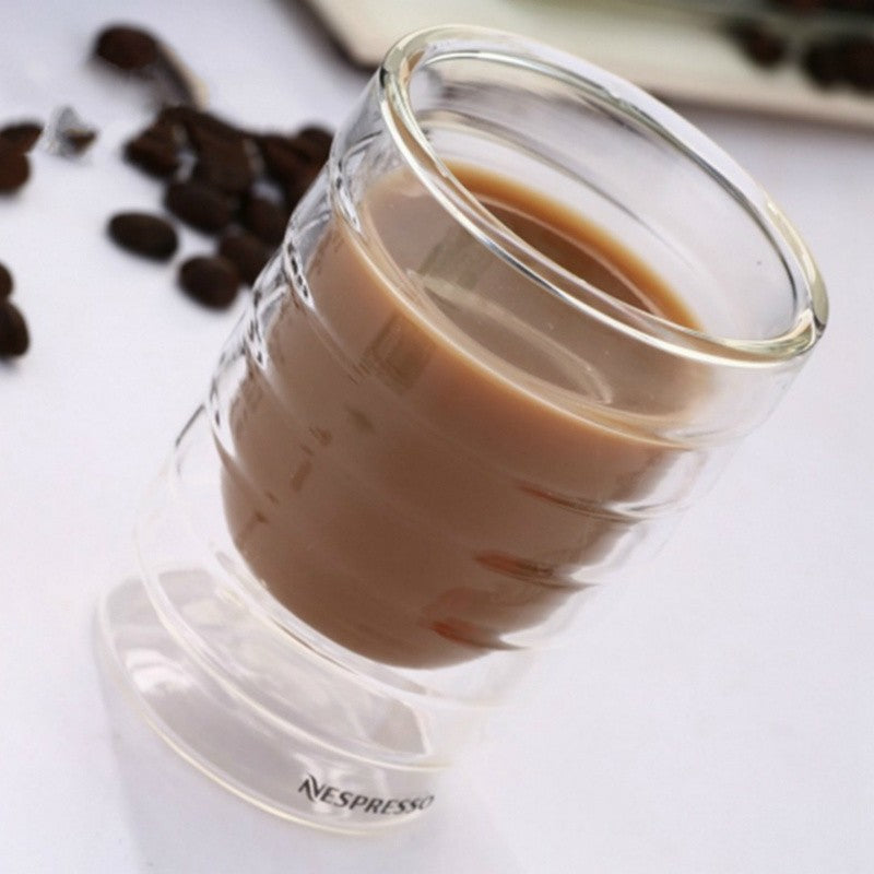 Xícara de Espresso Copo Térmico de Vidro para Chá Leite Bebidas Caneca de Vidro Sopro Artesanal com Parede Dupla Canecas para Whey Protein e Nespresso