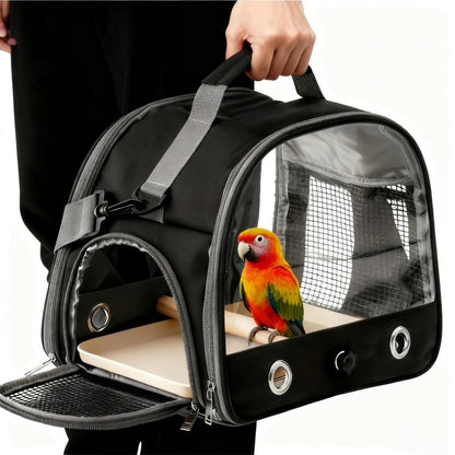 Gaiola Portátil Dobrável para Pássaros Equipada com Chassi de Plástico Bolsa de Mão Pequena para Animais de Estima Adequada para Papagaio Hamster Ouriço Esquilo