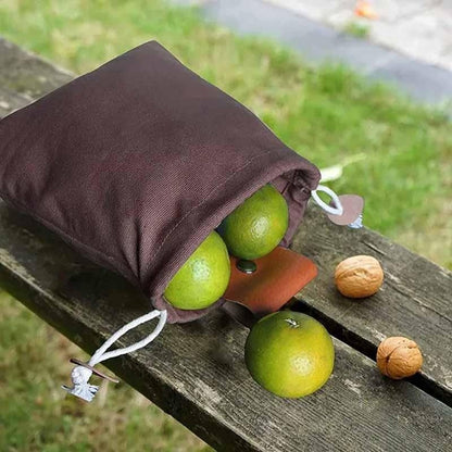 Multipurpose Collapsible Canvas Foraging Bag Berry Mushroom Picker Drawstring for Camping Hiking Beachcombing Outdoor Gear
