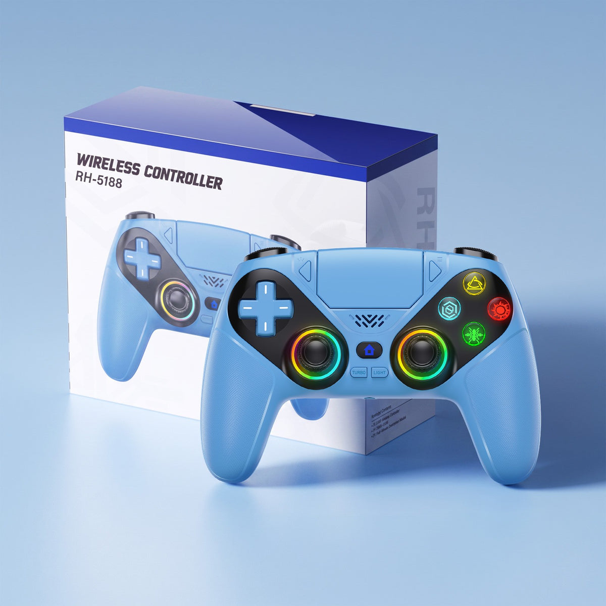 Controller For Playstation 5 PS5/PS5 Pro/Slim/PC,RGB Wireless Gamepad W/Hall Effect Trigger Marco/Turbo Anti-Drift Game Joystick