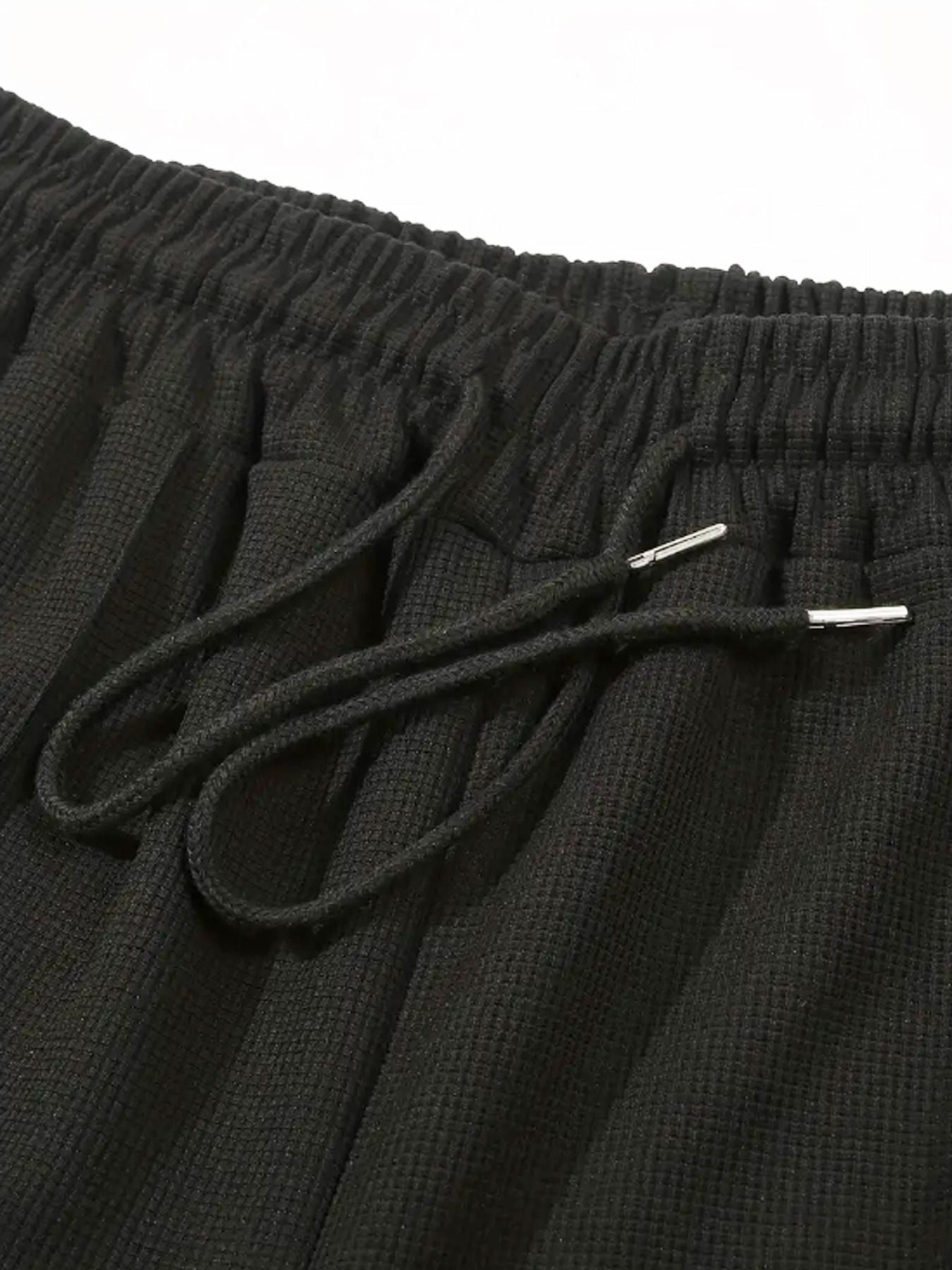 Calça Masculina Casual de Waffle de Cintura Média Calça Leve e Elegante Adequada para Todas as Estações
