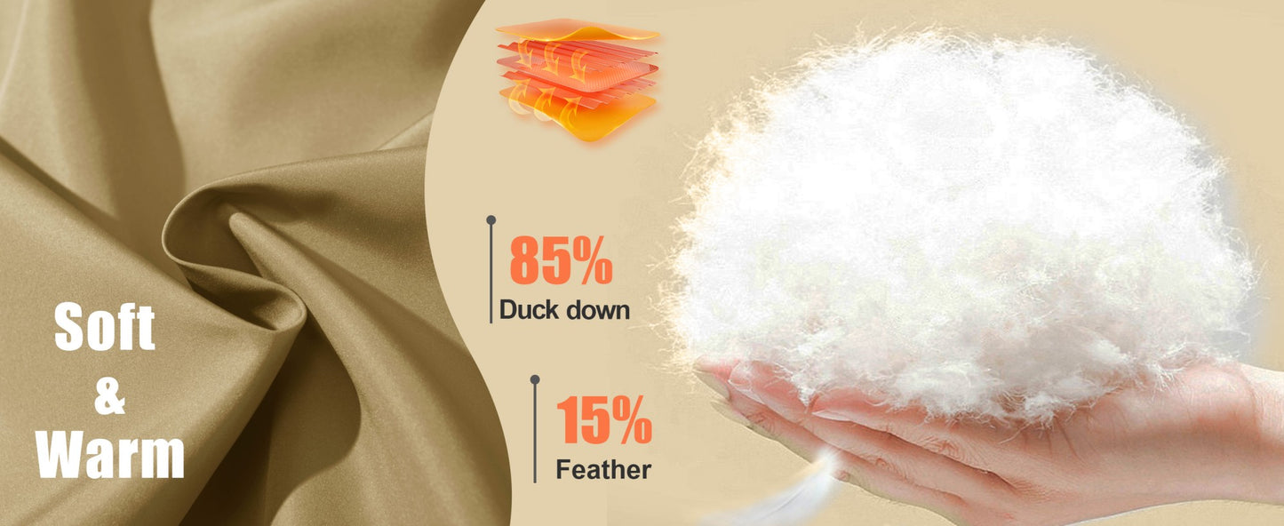 TACVASEN Winter Quilted Duck Feather Down Jackets Womens Padded Puffer Warm Hooded Long Coats Thermal Waterproof Thick Outerwear