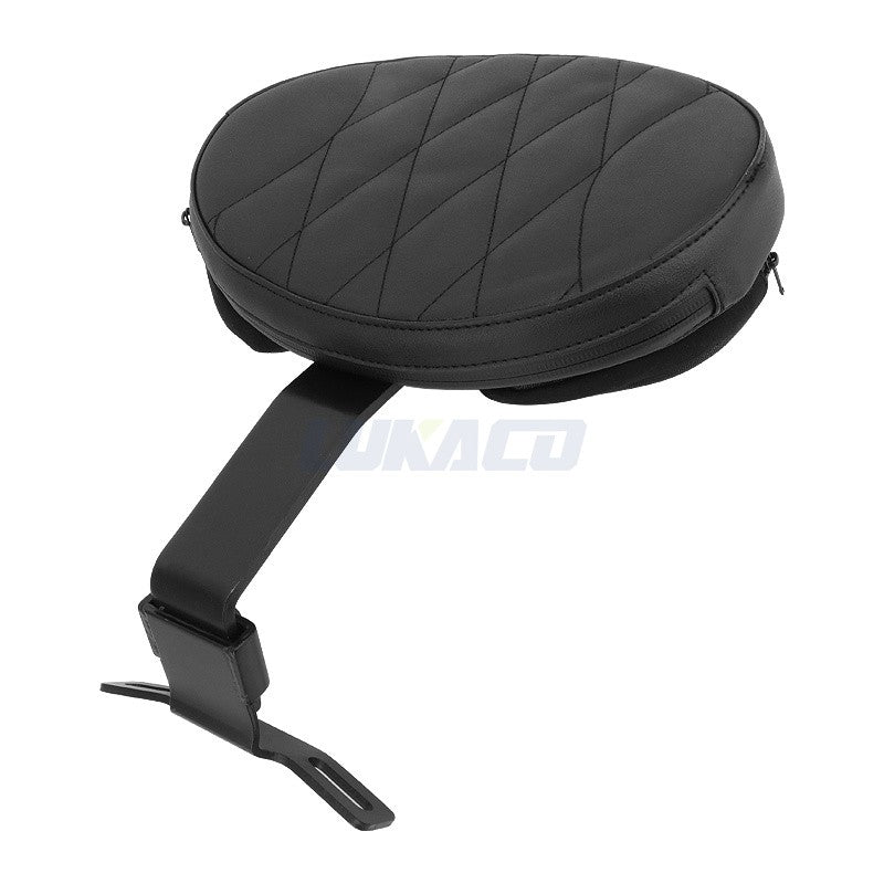 Motorcycle Adjustable Driver Rider Backrest Plug In Sissy Bar Seat Cushion Moto Pad For Harley Fatboy Heritage Softail 2007-2017