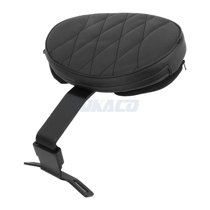 Motorcycle Adjustable Driver Rider Backrest Plug In Sissy Bar Seat Cushion Moto Pad For Harley Fatboy Heritage Softail 2007-2017