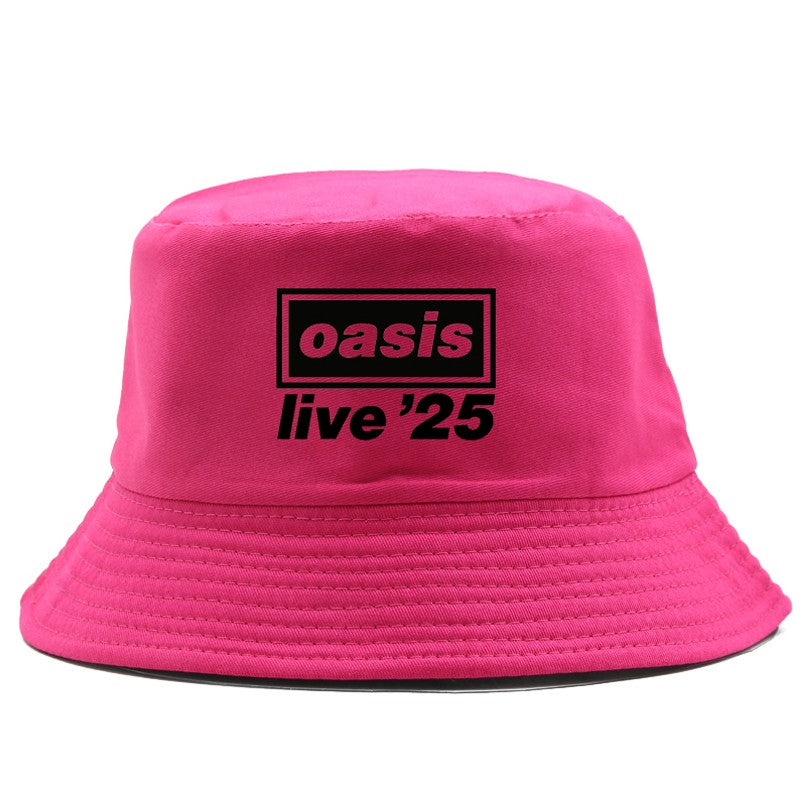 OASIS New 2025 Printed Cotton Bucket Hat Men Women Party Music Outdoor Fashion Panama Fisherman Hat Sun Beach Hat Wholesale