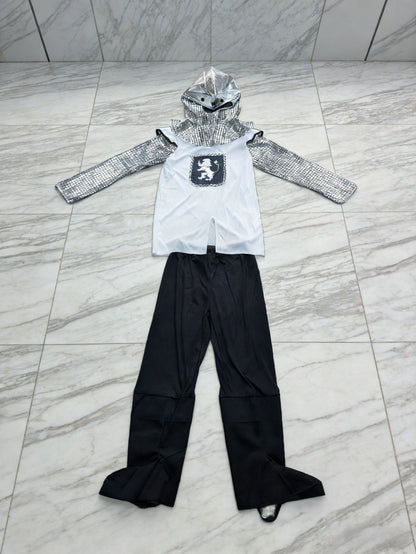 Kids Medieval Knight Costume Set, Boys Fancy Outfit with Helmet for Halloween Theme Party