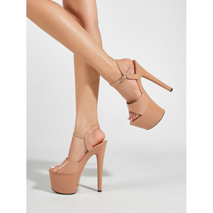 Sexy Fetish Pole Dance High Heels 17CM Sandals Women Summer Fashion Platform Open Toe Buckle Strap Party Strip Shoes Size 43