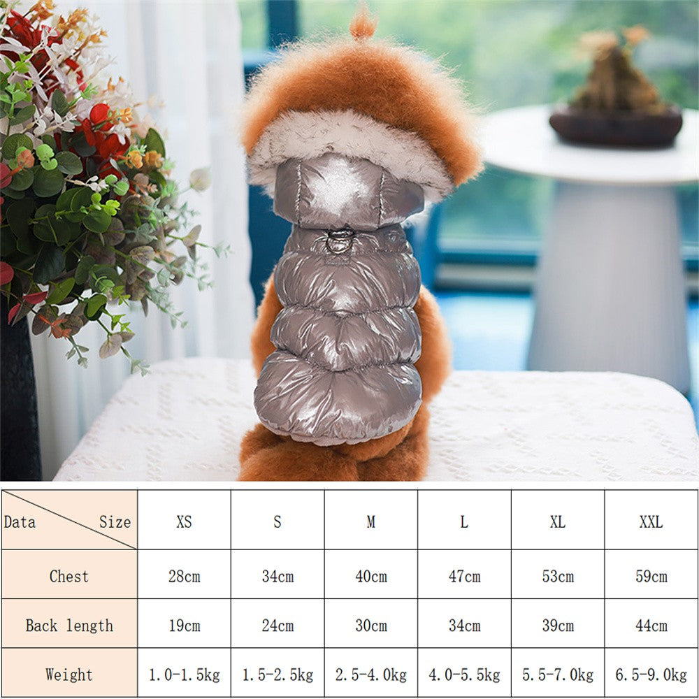Jaqueta de Inverno para Cães Casaco de Estimação Quente de Lã para Cães Pequenos Yorkshire Shih Tzu Gola de Pelo Luxuosa Roupinhas para Filhotes